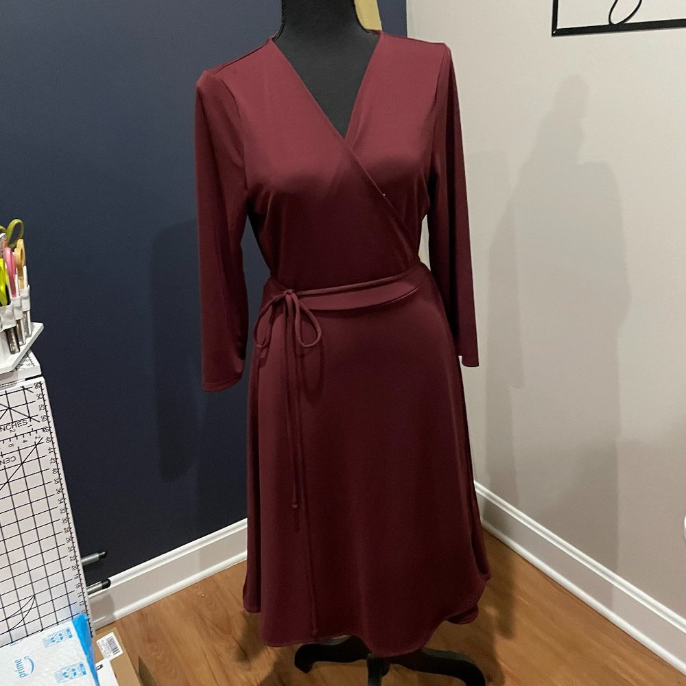 Banana Republic Deep Maroon Wrap Dress